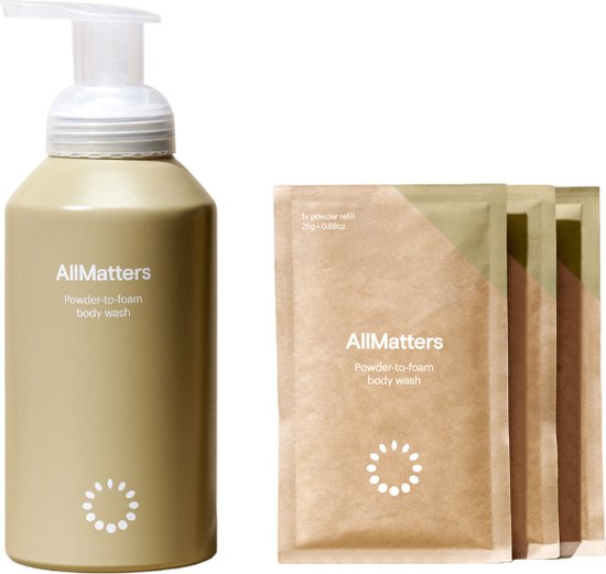 AllMatters Starterskit - Body Wash Navulling - Herbruikbare Fles - Veganistisch - Aluminium Fles - AllergyCertified