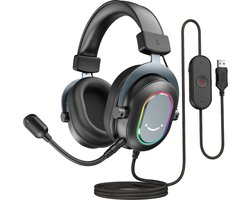FIFINE - H6 RGB Over-Ear Active Noise Canceling Headset - Voor Gaming - Streaming - Podcast - Met microfoon - geschikt voor PS5/PS4 - PC