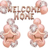 Welkom Thuis ballonset rosé goud - welcome - home - ballon - thuis - decoratie - rosé - goud