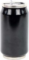 YK Design Thermos "Zwart" 280ml 13cm, boîte isotherme, double paroi, acier inoxydable, joint silicone, sans BPA 1288-7672BK