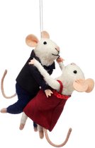 Dansend muizenkoppel vilten kersthanger - Sass & Belle