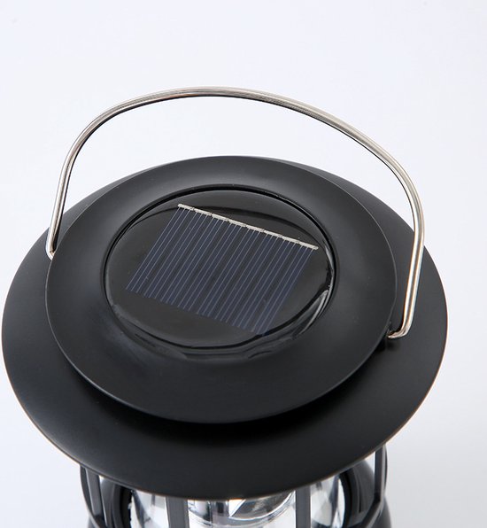 Multifunctionele Compacte Kampeerlamp met Powerbank - Duurzaam, Dimbaar & Waterdicht - USB/Zonne-Energie Opladen - Ideaal voor Outdoor & Tuin-zwart — afbeelding 2
