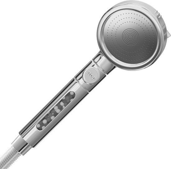 Douchekop, waterbesparend, spaardouchekop met filter en minerale stenen