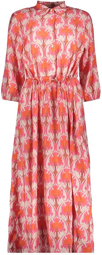 Geisha Jurk Strokenrok Met Grafische Print 47208 20 Sand/raspberry/coral Dames