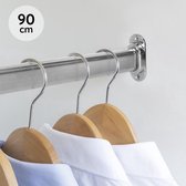 Eleganca Kledingstang 90 cm - Kledingroede - Extra stevig - Garderobestang – Kledingstang - Inclusief kastroededragers en schroeven - Chroom