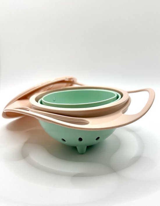 Hypify® - Anti knoei bakje - 360 graden - BPA vrij - Oranje Blauw - Eetbakje - Veilig - Balans - Anti-mors - Geen geknoei meer - Servies Kind - Baby kom van Hypify — afbeelding 3