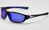Gepolariseerde Sport Zonnebril - C4 - Polarized Sport Zonnebril - Blauw/zwart - inclusief microvezel brillenhoesje