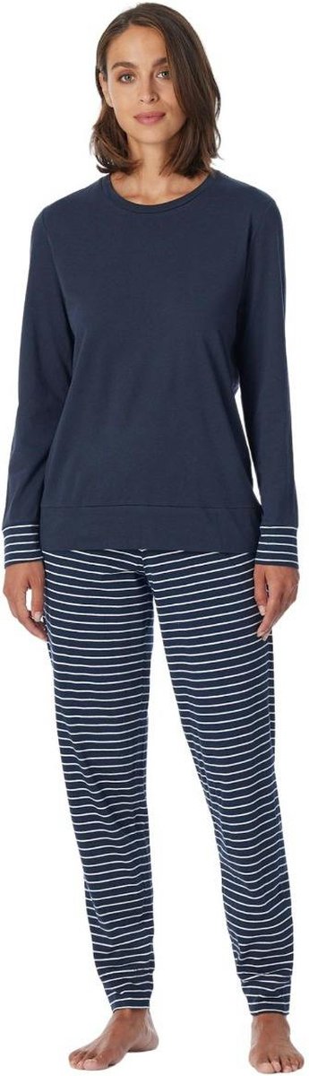 Uncover by Schiesser Schiesser Pyjama lange broek - 835 Blue - maat 48 (48) - Dames Volwassenen - 100% katoen- 181753-835-48