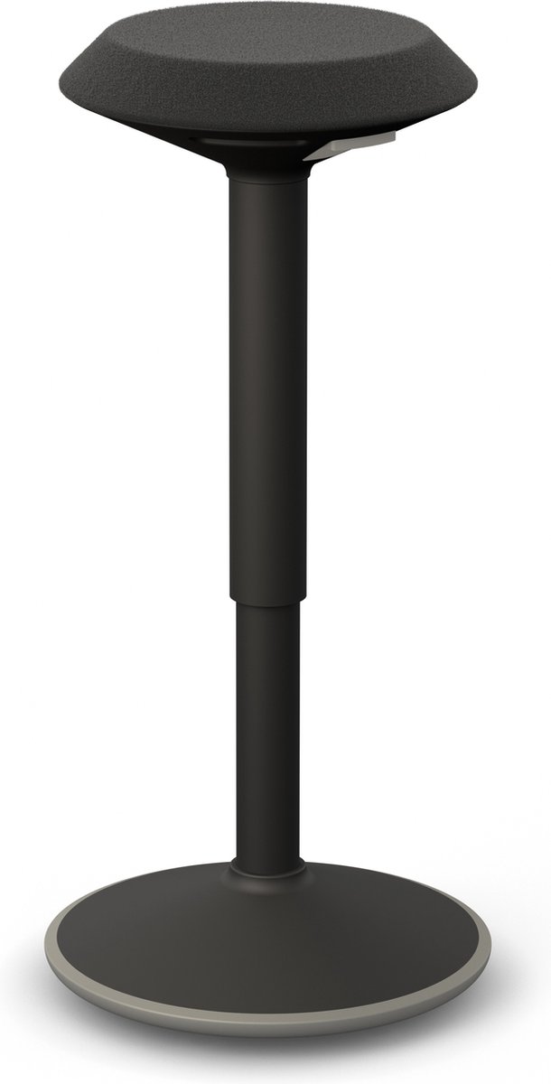 Worktrainer - Wobble - Verstelbare zit-sta kruk - Hoogte 56 - 81 cm - In hoogte verstelbaar - Zwart - Gasveer bediening