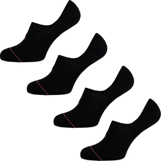 Undiemeister - Sokken - Sokken heren - Handgemaakt - 4-pack - Gemaakt van Mellowood - Footies - Volcano Ash (zwart) - Anti-transpirant - 35-38