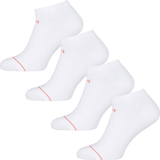 Undiemeister - Sokken - Sokken heren - Handgemaakt - 4-pack - Gemaakt van Mellowood - Sneaker sokken - Chalk White (wit) - Anti-transpirant - 39-42