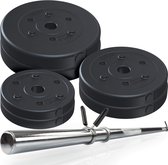 Dumbells - Dumbells set - Dumbell - Dumbell set - Halterset - Halter - 20 kg - Staal - Gekruiste handgrepen - Vloerbeschermend - Hoge veerkracht - Zwart - 120 x 3 x 3 cm