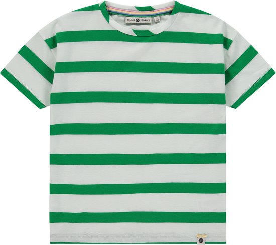 Stains and Stories boys t-shirt short sleeve Jongens T-shirt - green - Maat 116