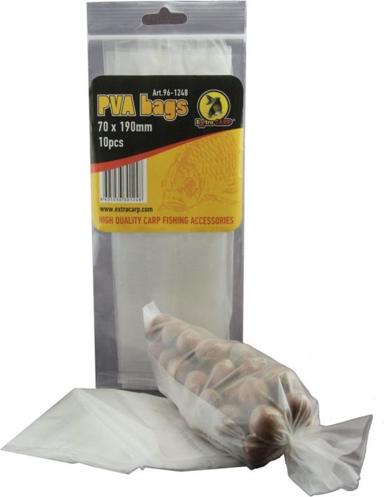 EXC PVA Bags Small - 70x140mm - 20 stuks - PVA zakjes Karper vissen - Hengelsport van Merkloos — afbeelding 2