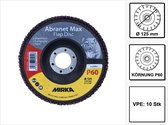 Mirka Abranet Max Disque à lamelles T29 125 mm 22 mm ALOX 60 ( 10x 8896700160 ) Disque à lamelles pour aluminium, composites, peinture