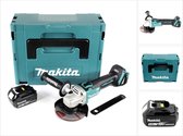 Makita DGA 504 T1J accu haakse slijper 18V 125mm borstelloos + 1x oplaadbare accu 5.0Ah + Makpac - zonder lader