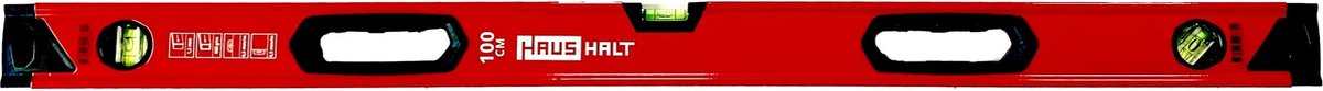 Haushalt Waterpas 1000 mm met 3 waterpassen en ergonomische rubberen handgreep 0 64 kg rood JYC-2015A_1000 ( 000040071171 )