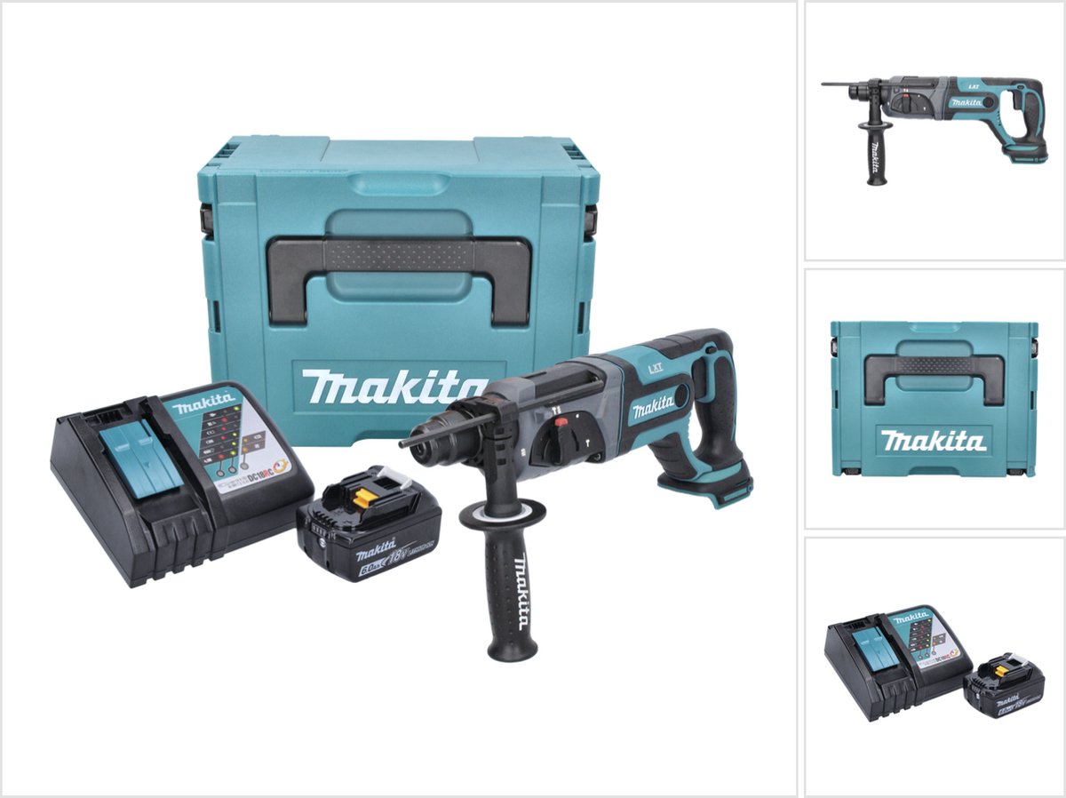 Makita DHR 241 RG1J Accu boormachine 18 V 2.0 J SDS plus + 1x oplaadbare accu 6.0 Ah + lader + Makpac