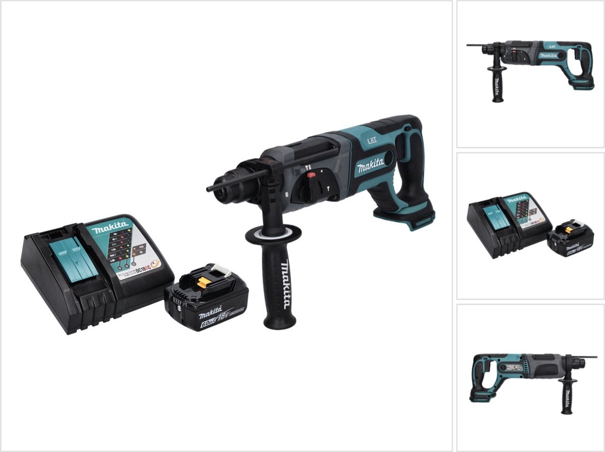 Makita DHR 241 RG1 accu boormachine 18 V 2.0 J SDS plus + 1x oplaadbare accu 6.0 Ah + lader