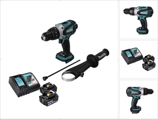 Makita DHP 458 RT accu-klopboormachine 18 V 91 Nm + 2x accu 5,0 Ah + oplader
