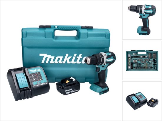 Makita DHP484STX5 18V Li Ion impact Perceuse visseuse Batterie 5.0Ah Ensemble. bol