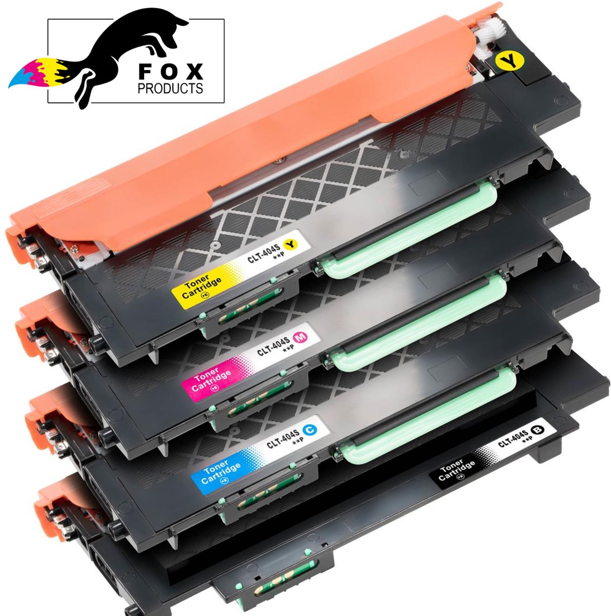 FoxProducts® CLT-404S / CLT-P404 - 4 stuks Geschikt voor Samsung SL C430, C430W, C430W, C480, C480FN, C480FW, C480W, Samsung Xpress C480, C480FN, C480FW, C480W, C430, C430WCLT-K404S, - CLT-C404S, CLT-M404S en CLT-Y404S