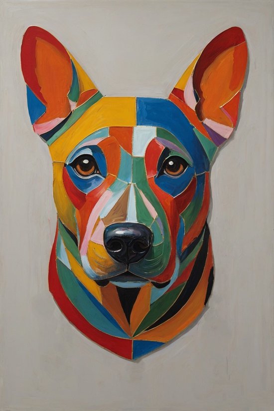 Tableau chien coloré - Tableau chien - Tableau coloré - Décoration murale industrielle - Tableaux plexiglas - Décoration murale salon - 60 x 90 cm 5mm