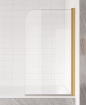 Badplaats Badwand Torino 90 x 140 cm - Goud - Badscherm Draaibaar 5 mm dik - Veiligheidsglas en Antikalk