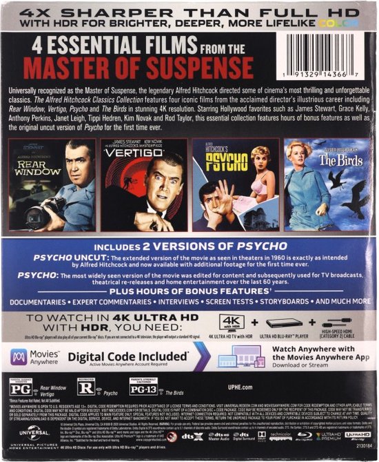 The Alfred Hitchcock Classics Collection [BOX] [4xBlu-Ray 4K]+[4xBlu-Ray]