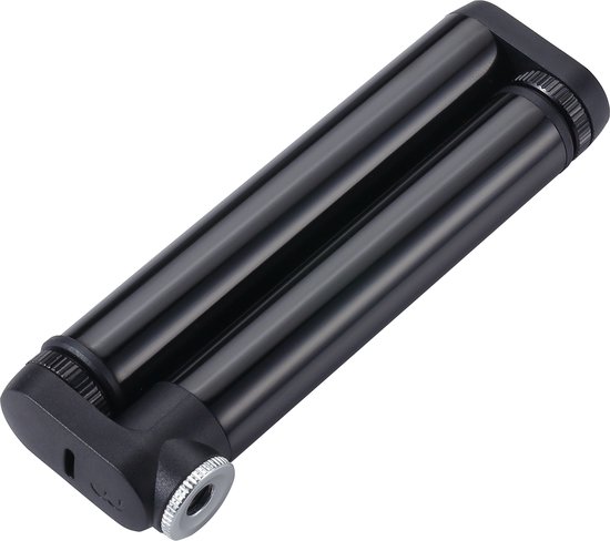 BBB Cycling DoubleShot Minipomp Super Slim Ontwerp - Mini Pomp Racefiets Presta & Frans Ventiel - Tot 8 Bar - 116 PSI - Hoge Druk - Zwart - 120mm - BMP-102