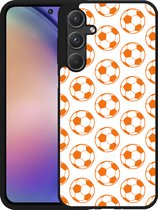 Cazy Hardcase Hoesje geschikt voor Samsung Galaxy A55 Orange Soccer Balls