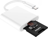 Lecteur de carte SD Ibley Lightning 2 en 1 blanc pour iPhone et iPad - Lecteurs de cartes - Lecteur de cartes Micro SD et SD - Micro SD/SD/TF - Connexion Lightning - Plug & Play