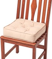 Homescapes - Zitverhoger/stoelkussen - Met katoenen hoes - Beige - 40x40 cm