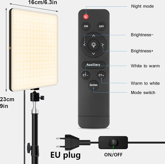 Handheld Light Wand, 2700K Tot 6000K Kleurtemperatuur Lamp Stick, 6 Modi Fotografie Light Wand met Type C Oplaadbare Batterij, Draagbare LED-videolamp voor Studiofotografie