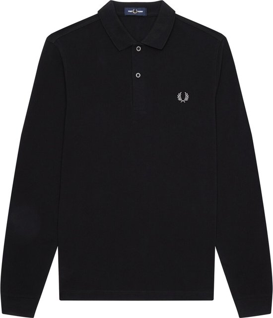 Fred Perry - Polo Lange Mouwen M6006 Zwart - Modern-fit - Heren Poloshirt Maat XL