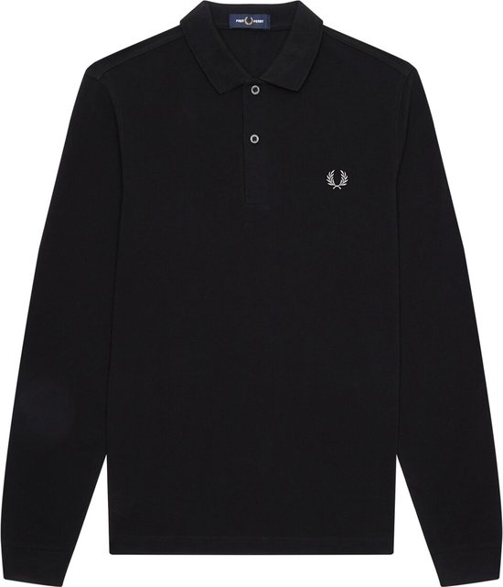 Fred Perry - Longsleeve Plain Shirt - Zwarte Longsleeve-3XL