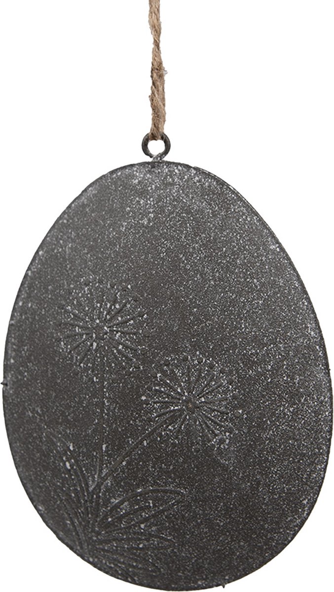 Clayre & Eef Paashanger Ei 8 cm Grijs Metaal