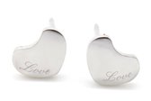 Dielay - Oorbellen met Hart - Love - RVS Oorstekers - 10 mm - Zilverkleurig