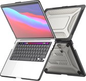 Heavy Duty Cover - Geschikt voor MacBook Pro 13 inch - Case - Extreme Bescherming - Hardcase - A1706/A1708/A2338/A2686 (M1,M2,Touchbar, 2016-2022) - Zwart