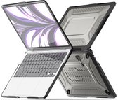 Heavy Duty Cover - Geschikt voor MacBook Air 13,6 inch - Case - Extreme Valbescherming - Softcase + Hardcase - A2681 M2 (2022) - Zwart