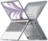 Heavy Duty Cover - Geschikt voor MacBook Air 13,6 inch - Case - Extreme Valbescherming - Softcase + Hardcase - A2681 M2 (2022) - Grijs