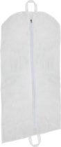 De Kledinghanger Gigant - 2 x Kledinghoes / kledingzak (non woven) wit met rits, 60 x 100 cm