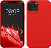 kwmobile telefoonhoesje geschikt voor Apple iPhone 14 - Hoesje met siliconen coating - Smartphone case in rood