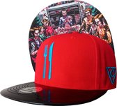 Capiche® Snapback Pet Heren – Dinner Time – Rood & Zwart Metallic – Verstelbaar met Druksluiting – Sportcap – Baseball Cap – Mannen Pet – Dark Art Pet