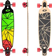 Osprey Shapes 39" Twin Tip Longboard Skateboard - Abec 9 - De Ultieme Rijervaring - Jamaicaanse kleuren