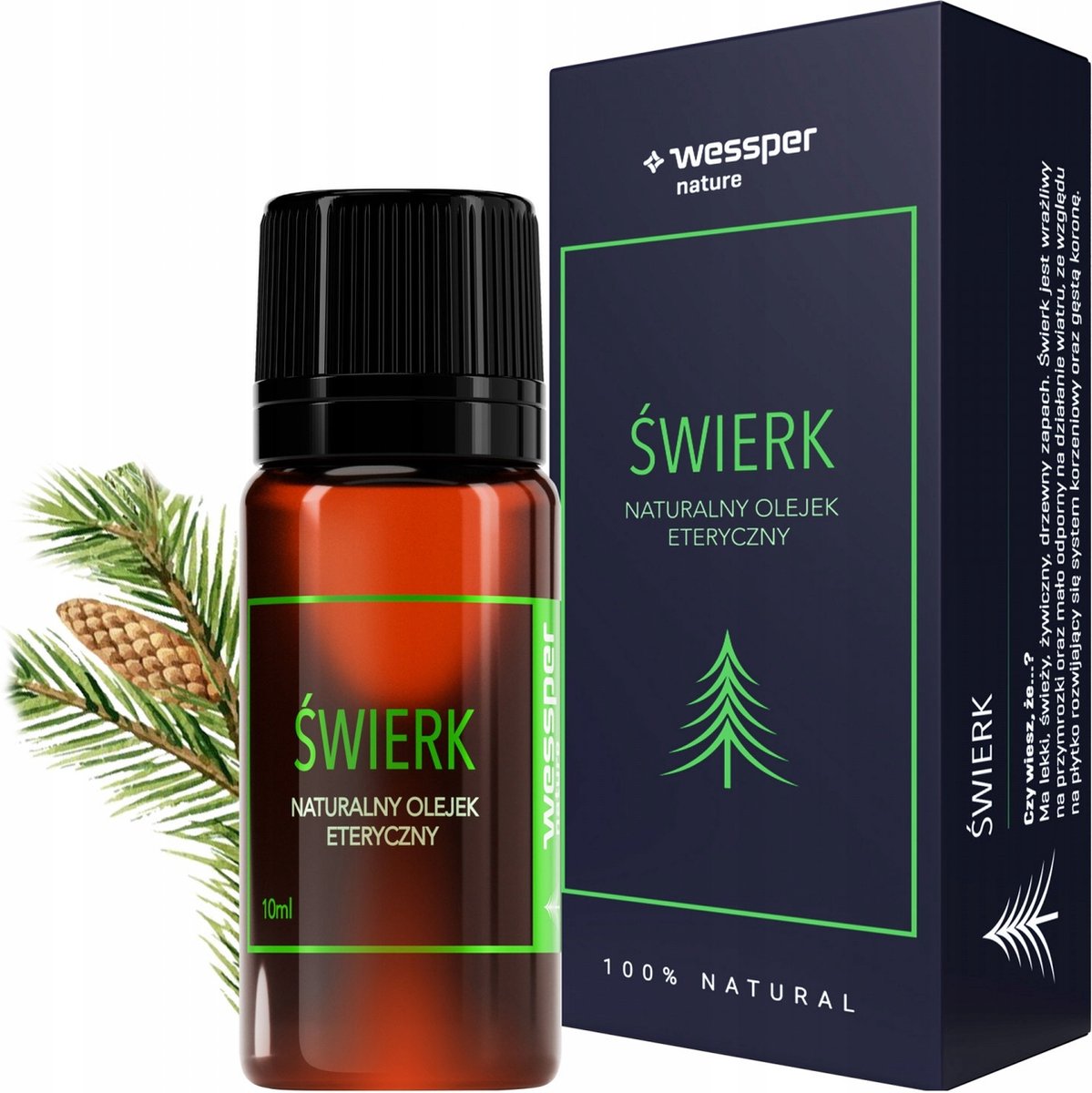 Goedkoopste Wessper Spar Olie | Etherische Olie | Essentiële Olie voor Aromatherapie | Geurolie | Aroma Olie | Aroma Diffuser Olie | Sparolie - 10ml
