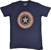 Marvel Captain America - Embroidered Shield Heren T-shirt - XL - Blauw