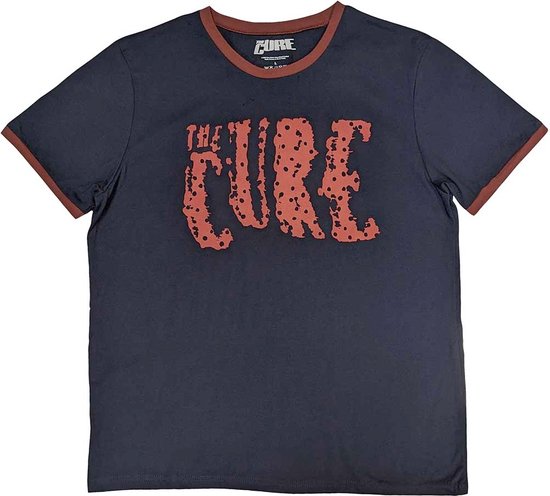 The Cure - T-shirt Logo Homme - L - Blauw