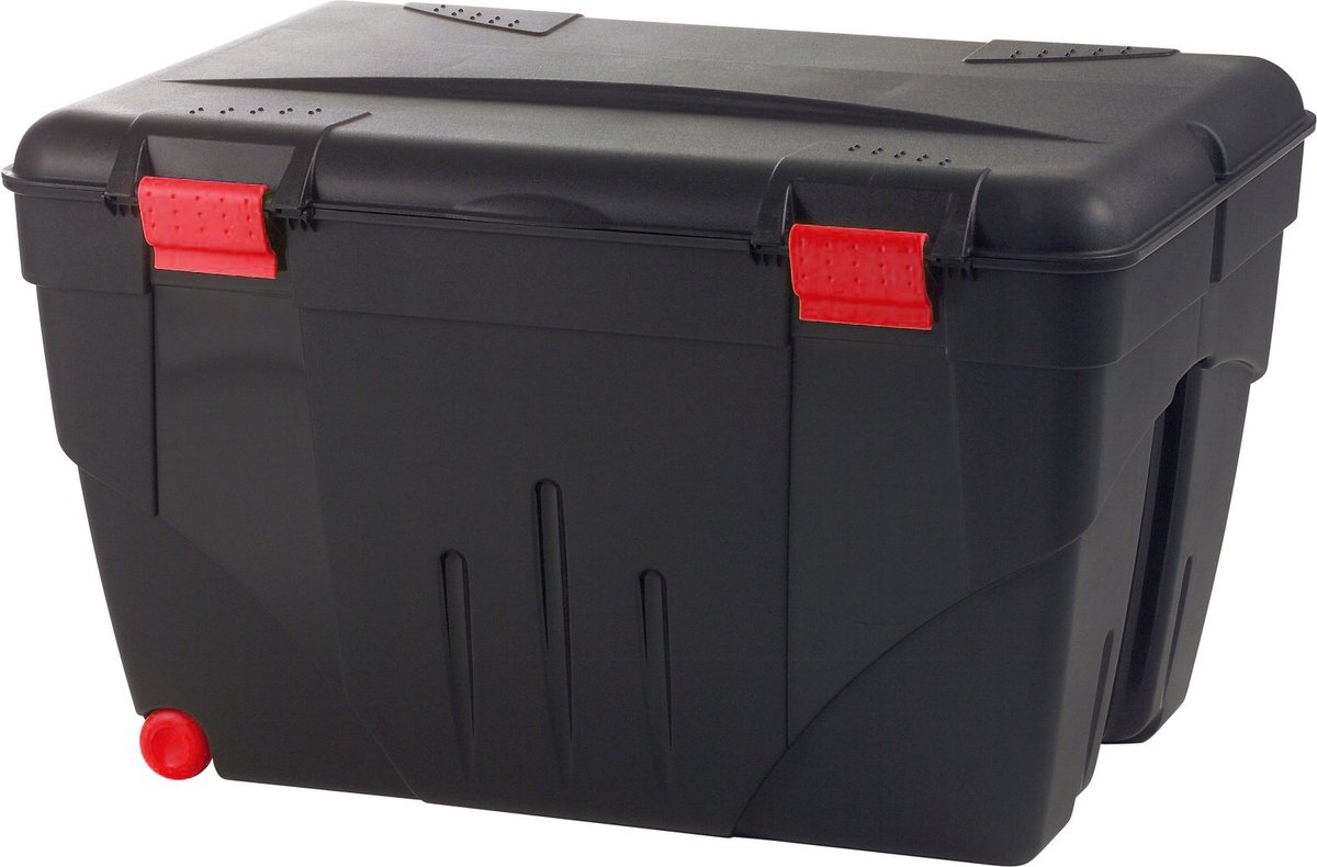 Power Tower TRAFIC BOX 200 L scharnierend deksel met clipsluiting. 2 wielen.