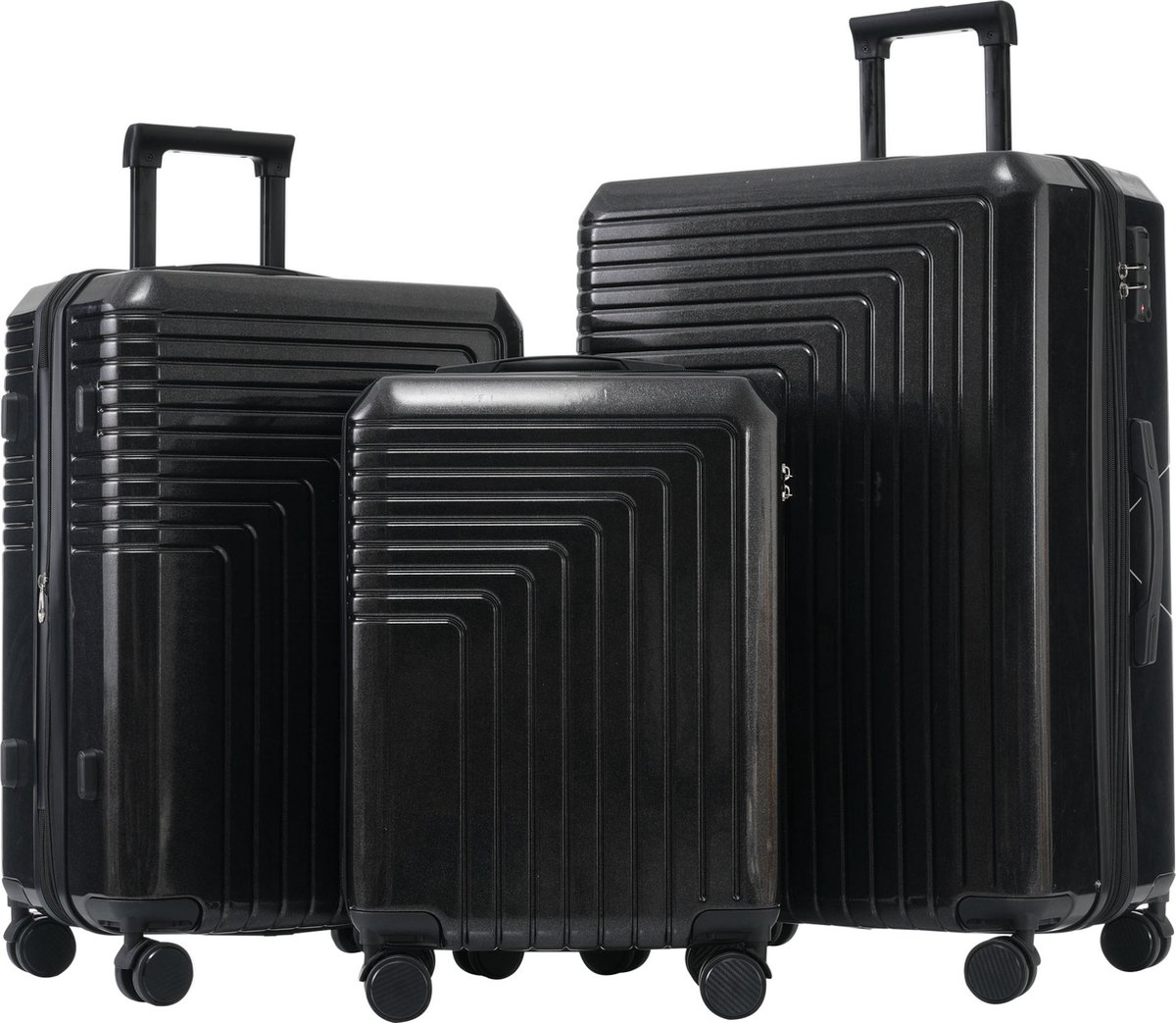 Merax Kofferset van 3 - Koffers met TSA Slot - Koffer maat M en L en XL - Zwart
